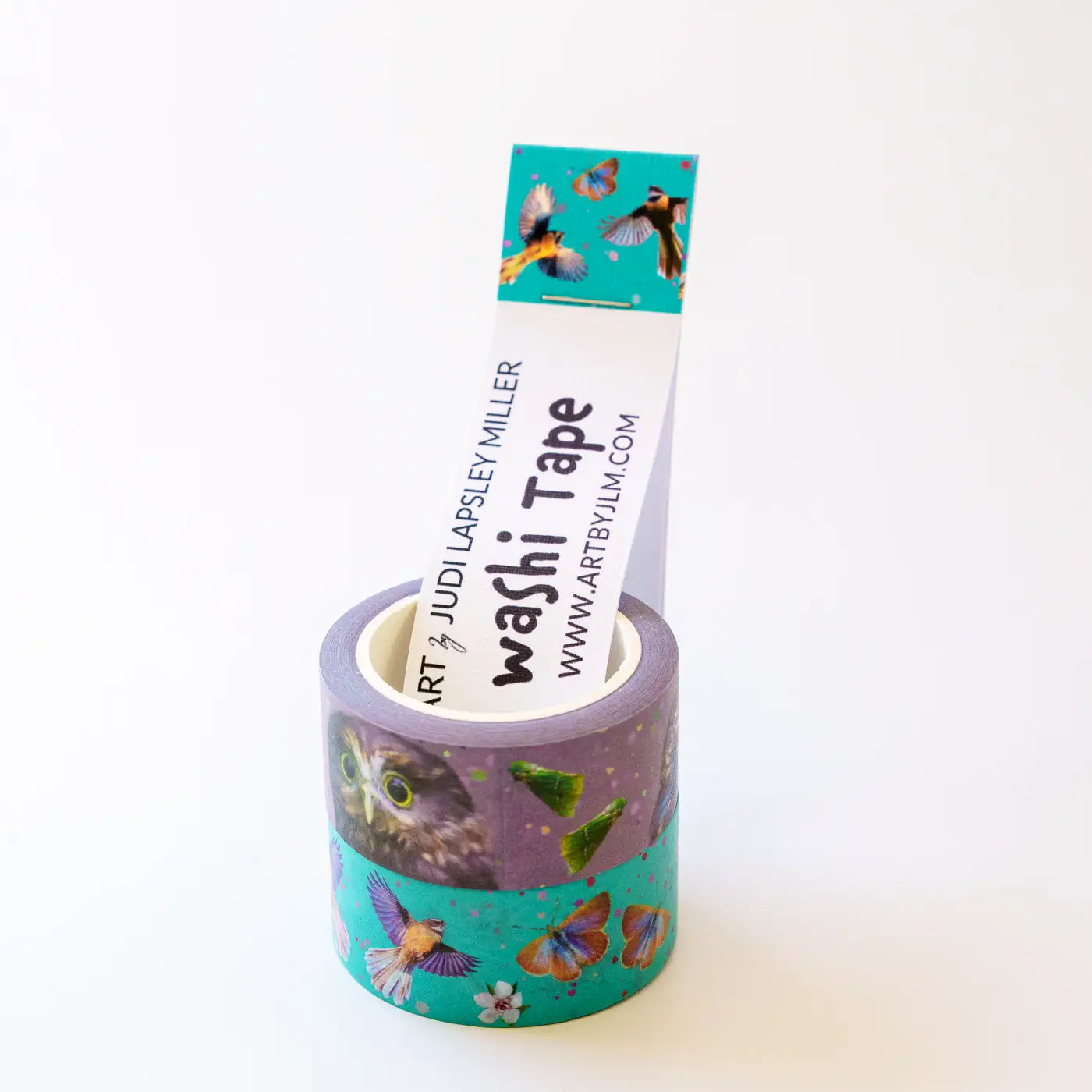 Judi's washi tape with ruru owl and piwakawaka fantail designs