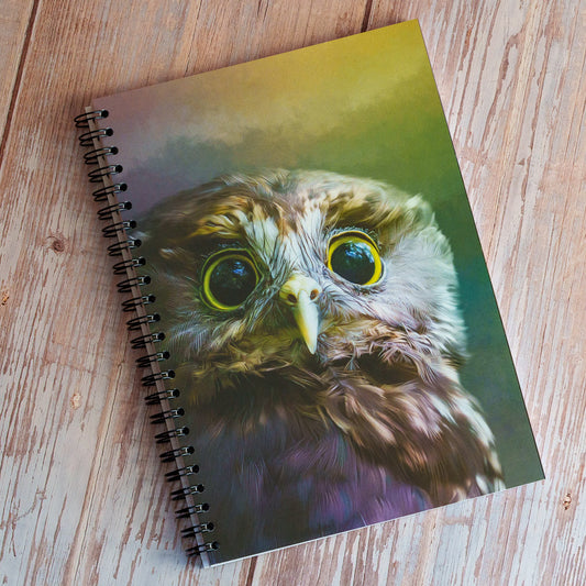 Harry Owl Watercolor Painting by Geek Street Tees Spiral Notebook for Sale  by GeekStreetTees